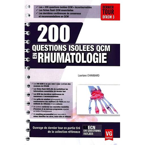 200 questions isolées QCM en rhumatologie