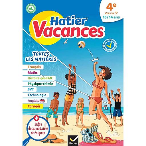 Hatier vacances de la 4e vers la 3e  - Toutes les matières