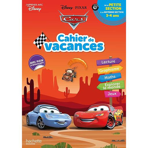 Cahier de vacances de la Petite Section à la Moyenne section  - Disney Cars