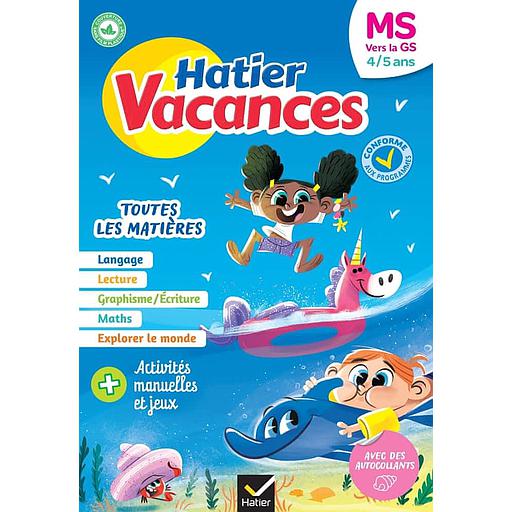 Cahier de vacances MS vers la GS  - Toutes les matières