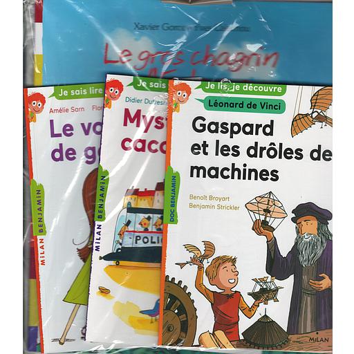 Pack Lecture suivie Nenuphar CE2 (4  histoires : Le voleur de goûter + Mystères  et cacahuètes + Le gros chagrin d'Edgar + Gaspard et les drôles de machine)