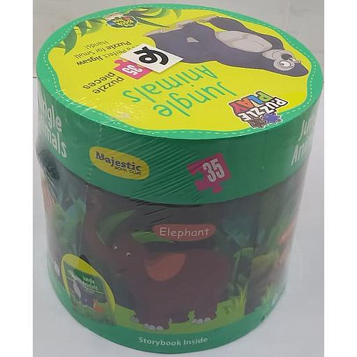 Puzzle &amp; Book - Jungle Animals - 35 pieces