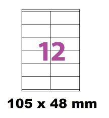 Étiquettes Adhésives A4/12 100 Feuilles Format 105x48 mm