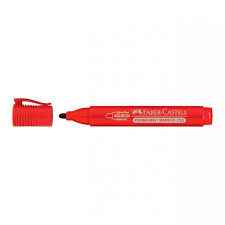 Marqueur Permanent Faber Castell Rouge Pointe Ronde