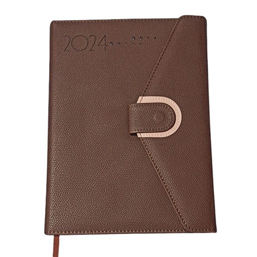 Agenda Journalier de Bureau Couverture de Lux Et Fermeture Aimantée Papier Ivoire 352 Pages 80Grs 16.50*23.50 CM 2024