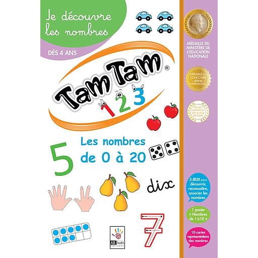Je les nombres Tam Tam 1 2 3  - Les nombres de 0 à 20. Avec 3 jeux Tam Tam, 1 poster et 10 cartes nombres