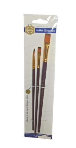 Pochette de 3 pinceaux Manche Bois 2/6/10