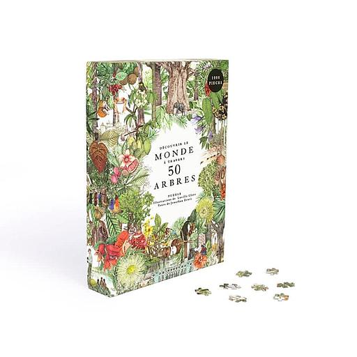 Le tour du monde en 50 arbres  - Puzzle 1000 pièces, avec un poster explicatif