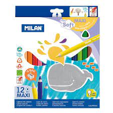Crayon Couleur de 12 GM Maxi Milan Super Soft Triangulaire