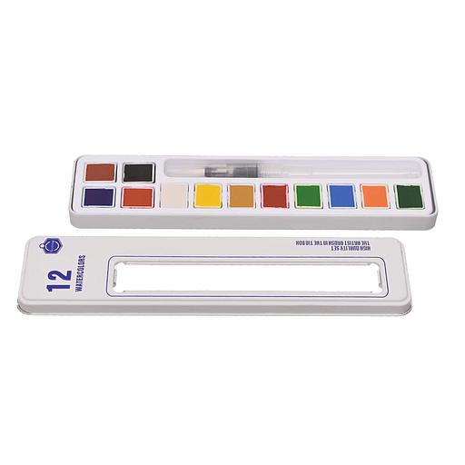Palette de 12 Aquarelle avec Pinceau