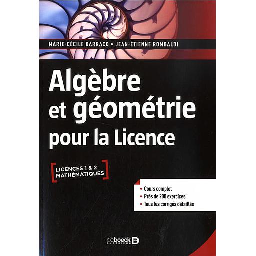 Algèbre et géométrie pour la Licence