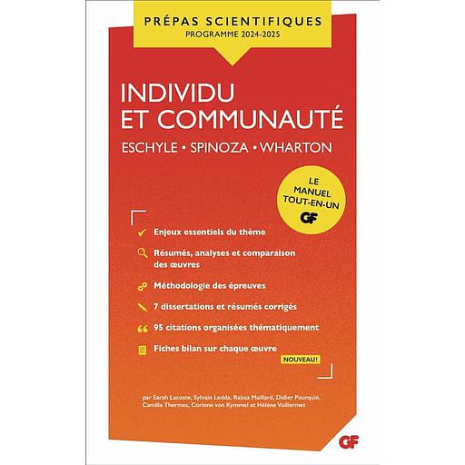 INDIVIDU ET COMMUNAUTE - PREPAS SCIENTIFIQUES 2025 - ESCHYLE - SPINOZA - WHARTON