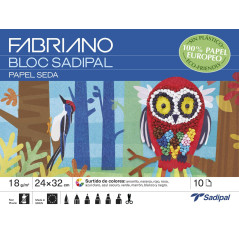 Bloc Artisanal 10 Feuilles de Papier de Soie 32x24cm Couleurs Assorties