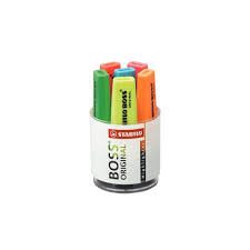 Pot de 6 surligneurs STABILO BOSS assortis