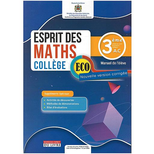 ESPRIT MATHS 3 AC ECO