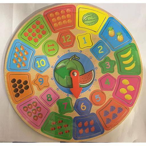 Jeux éducatif : Puzzel en bois (L'horloge et Nombres)