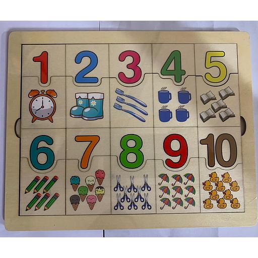 Jeux éducatif : Puzzel en bois (Nombres)