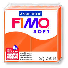 Pâte polymère Fimo Soft 57 G - Orange Fluo