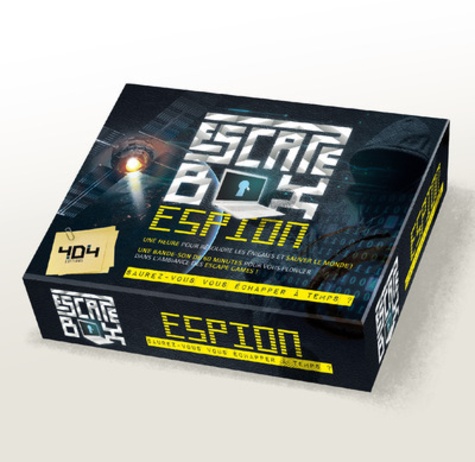 Escape box espion - Contient : 1 livret, 40 cartes, 1 bande-son de 60 minutes, 1 poster