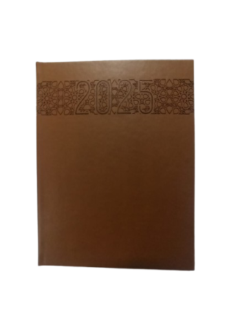 Agenda Semainier de Bureau Papier Ivoire Couverture En Simili Cuir 15*21 CM 2025