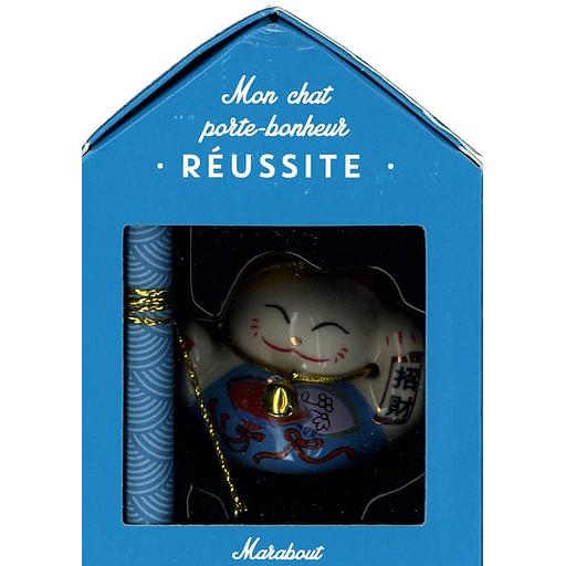 Mon chat porte-bonheur Réussite - Coffret avec 1 figurine chat en porcelaine et 1 citation inspirante