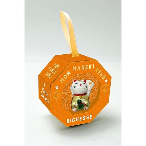 Mon Maneki-neko porte-bonheur Richesse - Avec 1 chat porte-bonheur en céramique
