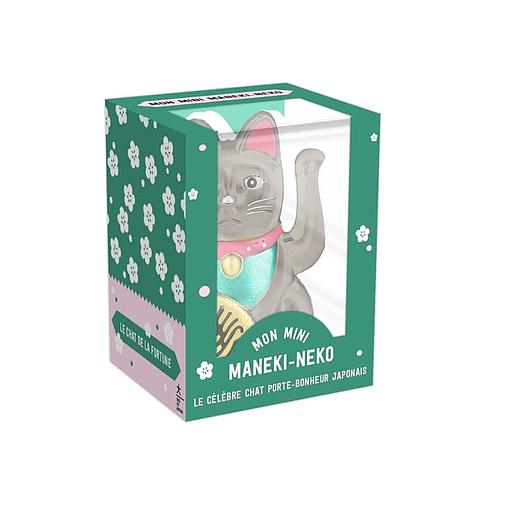 Mon mini maneki-neko argenté - Avec 1 mini maneki-neko porte-bonheur, 1 jolie illustration et 1 message secret