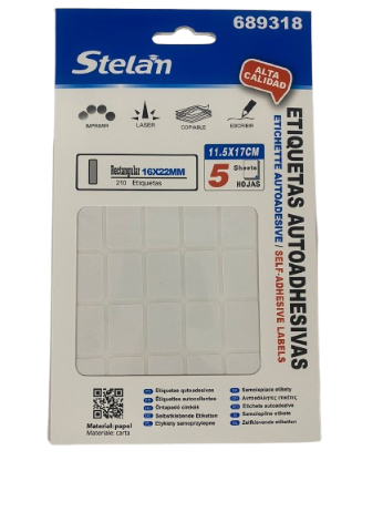 Etiquette Rectangulaires 16*22 mm