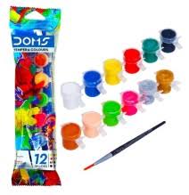 Doms Tempera Colour 12 Color & Brush