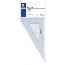EQUERRE 21 CM 60/30° GRADUEE TRANSPARENT BLEUE