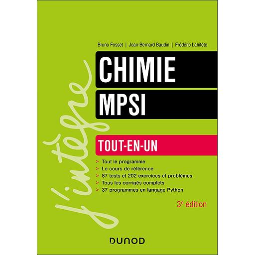 Campus Chimie Tout-en-un Mpsi - 3e Éd.