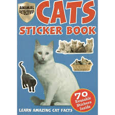 Cats sticker book - Lern amazing cat facts (70 Reusable Stickers Inside)