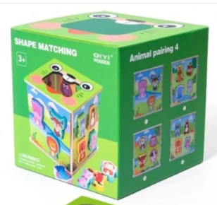 Shape Matching Qiyi wooden Puzzle Cube بازل مكعب أشكال