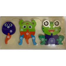 Jeux éducatif : Puzzel en bois Nombres (Étapes de la croissance animale) 15*30