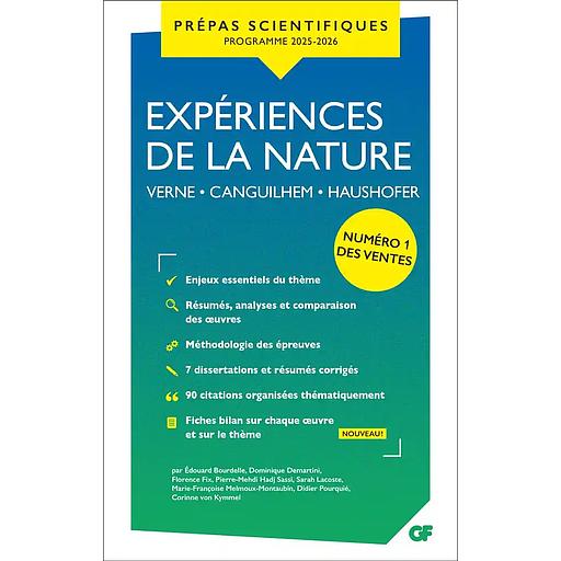 Expériences de la nature – Prépas scientifiques 2025-2026 - Verne - Canguilhem - Haushofer