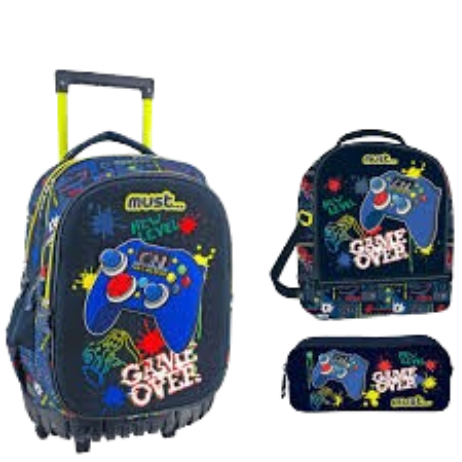 Cartable Trolley Monnster 3 Pièces