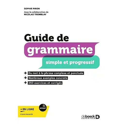 Guide de grammaire simple et progressif