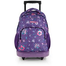 Cartable à Roulette + Trousse Mauve Gabol