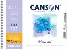 Bloc de Papier Canson 300 Grs 24*32 12 Feuille