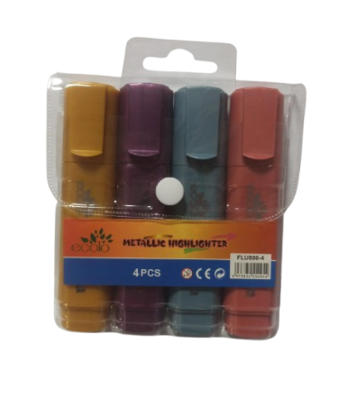 Pochette de 4 Surligneur Métallique