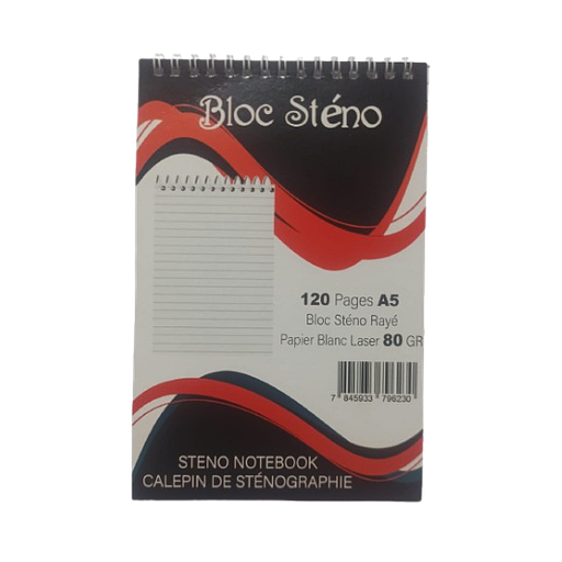 Bloc Steno 14.8*21Cm 120Pages 80Grs Raye