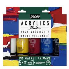 Set de 5 Tube Acrylique Couleurs Primaire 100ML