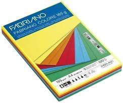 Paquet de 100 Feuille Multicolore A4 185Grs
