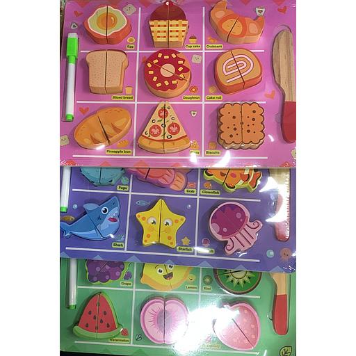Wooden Food Cutting Puzzles for Kids