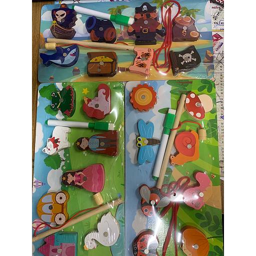 Jeu de pêche magnétique en bois