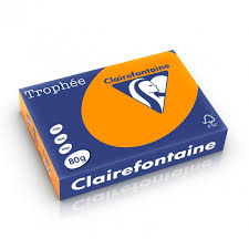 Paquet de 500 feuilles Clairefontaine A4 80g Orange Vif