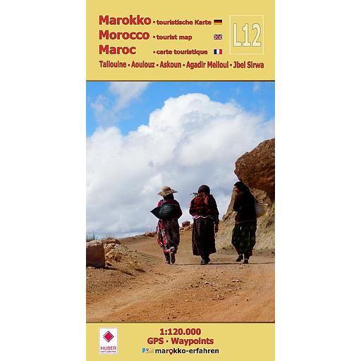 Carte Touristique L12: Taliouine - Aoulouz - Askoun - Agadir Melloul - Jbel Sirwa