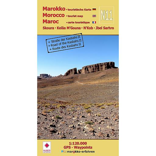 Carte Touristique N11: Skoura - Kelâa M’Gouna - N’Kob - Jbel Sarhro + Route des Kasbahs II