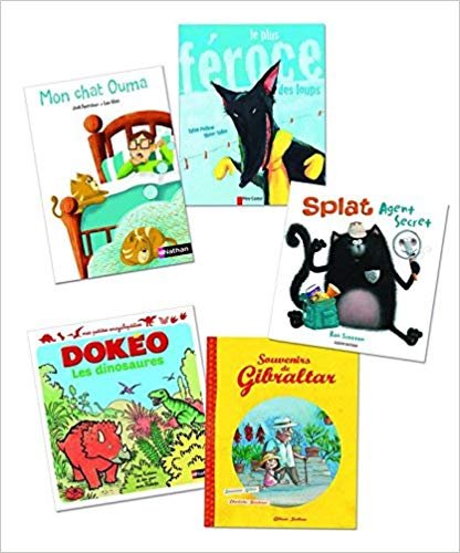 [3133091222147] Trampoline CP : Pack des  5 Albums : Mon chat Ouma - Le plus féroce des loups - Splat, agent secret - Dokéo, les dinosaures - Souvenirs de Gibraltar 
