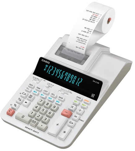 Calculatrice Casio - DR-210R-WE - Avec Ruban